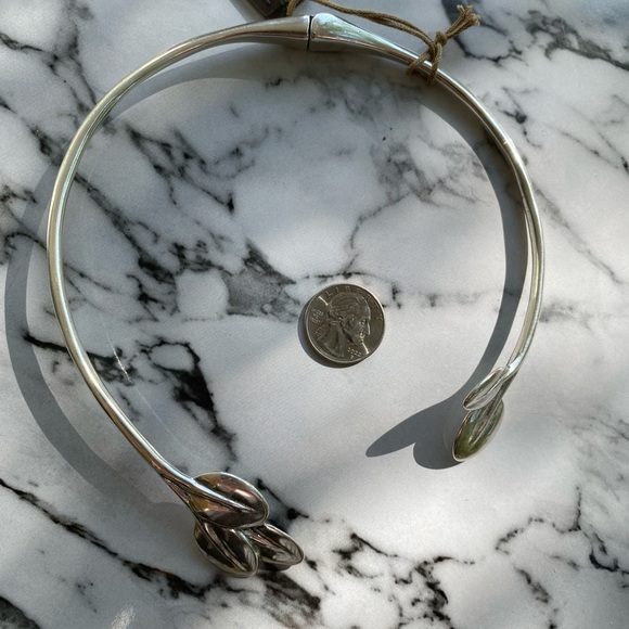 NWT Uno de 50 Helena Leaf Silver Collar Necklace - Picture 12 of 14